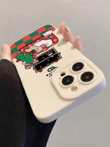 1pc Cozy Christmas Living Room Cat Cartoon Print Phone Case,Compatible With IPhone 18 Pro Max 17 Pro Max 16 Pro Max 15 Pro Max 14 Pro Max & 11/12/13/14/15/16/17/18 Pro/Plus - Multicolor - View 3
