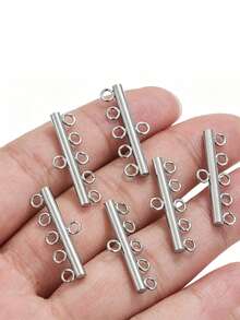 10 Per Pack Stainless Steel Multi-Layer Chain Clasp Connectors DIY Jewelry Accessories Connectors - Silver - View 3