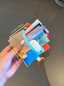 Super Useful Mini Coin Purse With Phone Lanyard, Multi-Functional Card Holder, Keychain, Earphone Pouch, Portable Small Square Bag,Makeup Organizer,Room Décor - Multicolor - View 7