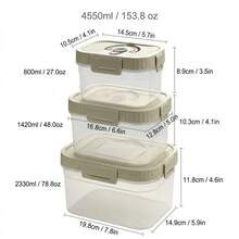 Multi-Functional Transparent Plastic Compartment Food Storage Box, Refrigerator Multi Grids Sealed Fresh-Keeping Box With Cover, Large Capacity Reusable Vegetables FruitsIngredient Container, Microwave Heatable, Kitchen Food Storage And Organization - Multicolor - View 18