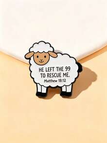 1pc Healing Cartoon Sheep Decorative Brooch, Fluffy Lamb Image Vivid And Cute, Engraved Heartwarming Text, Exquisite Craftsmanship Small And Delicate, Can Decorate Backpack, Jacket, Collar, A Warm And Meaningful Collectible Gift Item - Multicolor - View 7