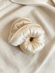 1Pc Luxury Padded Satin Scrunchie, Simple High Elastic Hair Tie, Soft Sleep Hair Scrunchie For Women Bun Hairstyle - Multicolor - View 7