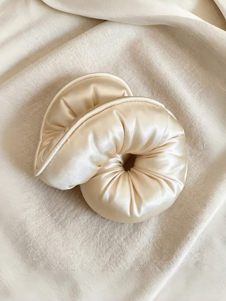 1件裝奢華加厚緞面大腸圈髮圈，簡約高彈力柔軟睡眠髮圈，適合女性盤髮造型 - 多色 - 查看 7