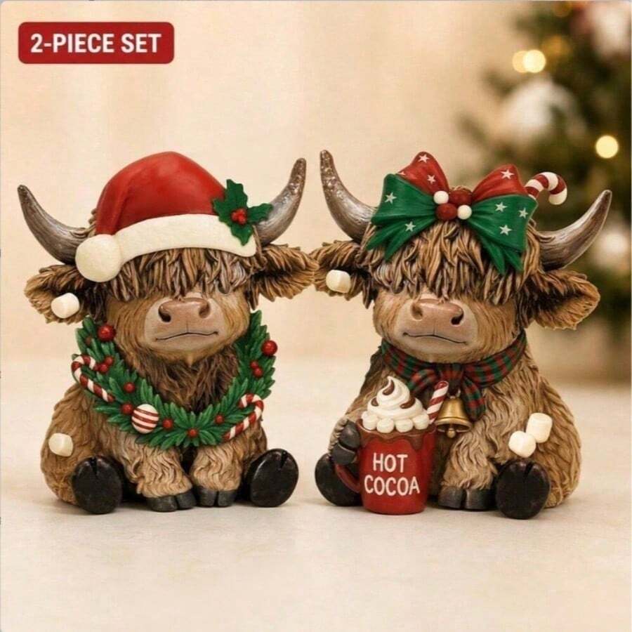 2pcs/Set Outdoor Garden Animal Decorative Figurines, 2D Flat Printed Wooden Ornaments, Suitable As Gifts For Various Festivals - Upgraded Version - View 1