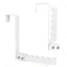 1/2 Household Items, Door Hook Hangers, Foldable Door Storage Racks, Space Saving Hanging Storage Racks, Suitable For Clothes, Jackets, And Towels In Bedrooms And Bathrooms, Black And White - A - View 2