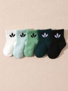 6/10/20 Pairs Random Solid Color Candy Color Casual Mid-Calf Socks For Infants And Toddlers, Autumn/Winter - Multicolor - View 3