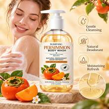 Sữa tắm SUMIFANG chiết xuất hồng ngâm 200ml – Chiết xuất hồng ngâm + Collagen thủy phân + Niacinamide – Khử mùi tự nhiên, khử mùi tươi mát, làm sạch dịu nhẹ | Dưỡng ẩm & làm tươi mới, phù hợp cho mọi loại da | Tạo làn da mịn màng & rạng rỡ - cam quýt - Xem 2