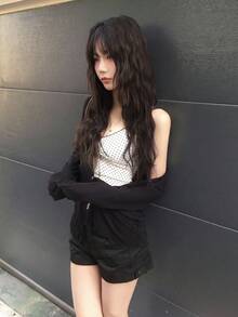 女款純色休閒百搭日常穿搭開襟衫 黑色 秋季 - 黑色 - 查看 8