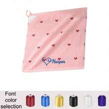 Personalized Embroidered Face Towel, Multi-Color Embroidered Name, Suitable For Pajama Party, Bathroom, SPA, Bridesmaid Gift, Wedding Gift, Love Gift, Party Favor, Hotel Customization, Soft Absorbent Face Towel For Friends - Multicolor - View 6