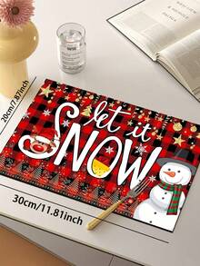 1 buah Keset Natal Motif Kotak-kotak Merah & Hitam dari Tanah Diatom, Motif Santa Claus & Pohon, Anti Selip dan Anti Lelah, Alas Karet Penyerap Minyak, Keset Dekorasi Liburan untuk Dapur, Pintu Masuk, Kamar Mandi, dan Ruang Cuci - MultiWarna - View 12