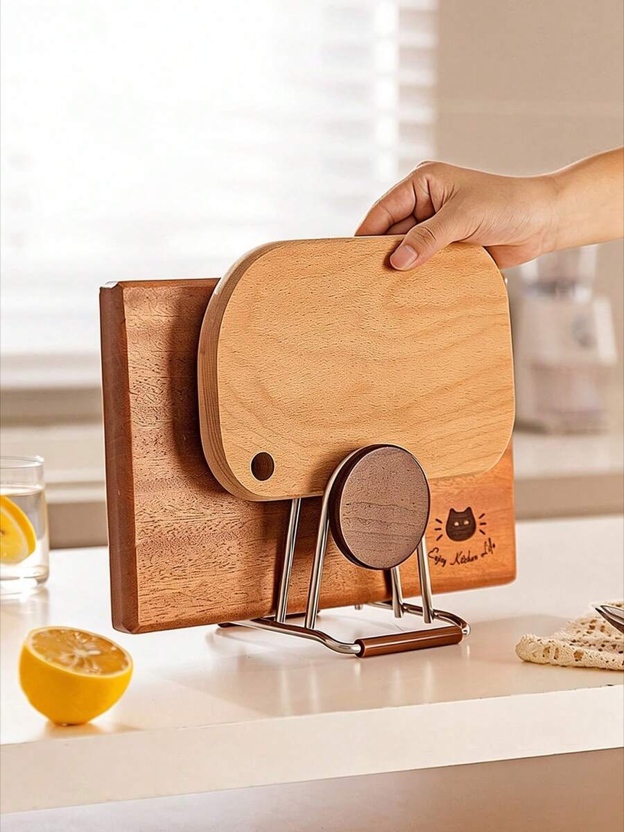 1/2pcs Multi-Functional Kitchen Storage Rack, Can Hold Pot Lids, Spoons, Spatulas And Other Kitchen Utensils, Pot Lid Storage Rack, Plate Storage Rack, Kitchen Utensil Storage Rack, Suitable For Cabinets And Countertops, With Non-Slip Base, Non-Slip And Oil-Resistant Easy To Clean, Keeps Countertop Dry, Kitchen Supplies, Decor, Home Essentials - Multicolor - View 1