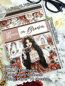 DanSoul 20 Sheets Large Size Vintage Autumn Dark Academia Style Adult Planner Stickers, Pre-Cut Matte PET Creative Planner Supplies, Suitable For DIY Scrapbooking, Notebook Aesthetic Decoration Stickers - Journaling Stickers - View 4