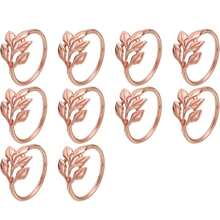 1pc/5pcs/10pcs/12pcs Reusable Gold-Plated Alloy Napkin Rings: Smooth Edges, Easy To Clean, Suitable For Weddings, Parties, Celebrations And Holiday Dinners - Multicolor - View 12