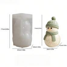 Christmas Snowman Scented Candle Silicone Mold – DIY Cute Snowman-Shaped Mold For Candle Making, Art Crafts, Plaster Ornaments, And Soap Production. Reusable And Easy To Demold - Transparent White - View 6
