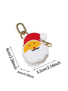 CHARM INFINITE Christmas Mini Keychain Pouch, Cute Santa Claus & Snowflake Pattern Faux Leather Zipper Coin Purse, Portable Mini Storage Bag Key Holder, Christmas Holiday Decoration Gift For Women & Girls - Multicolor - View 8