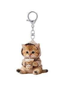 2D Flat Puppy, Kitten, Koala Pattern Keychain, Cute Dressed Animal Drinking Milk Tea Keychain, Beautiful Fashionable Key Ring Wallet Handbag Decoration, Fashionable Dressed Animal Drinking Milk Tea Party Keychain, Novel Acrylic Design Key Ring Decoration, Durable And Lightweight, Suitable For Car Keychain, Phone Keychain, Backpack And Wallet Keychain Decoration - Can Be Used As Birthday Gift, Pet Lover Keychain Car Key Bag Pendant - Multicolor - View 12