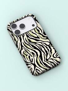 KOOLIFE Modern Zebra Pattern, Chic And Stylish Phone Case, Compatible With IPhone 18Pro Max, 17 Pro Max, 16 Pro Max, 15 Pro Max, 14, 13, 12, 11 - Cream Green Zebra Print - View 2