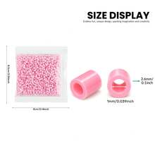 1000pcs+ Pink Series 2.6mm Fuse Beads Refill, Individually Packaged, DIY Pendant Keychain, Jewelry Making Craft Supplies, Graduation Season Back To School, Christmas, Party Birthday Gift, Multi-Color 2.6mm Fuse Beads Bulk Refill Kit - 2.6mm Puzzle Beads - View 5
