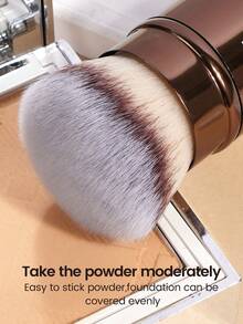 1pc Professional Makeup Brush, Blush Brush, Foundation Brush, Powder Brush, Super Soft Synthetic Bristle Foundation Brush, Suitable For Liquid Foundation, Kabuki Foundation Brush, Travel Essential, Perfect Gift - Chocolate Brown - View 8