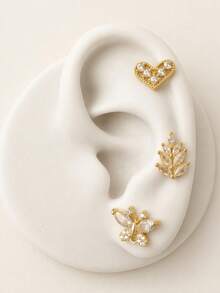 3 Pairs/6 Pieces Cute Fashionable Women's Earring Set, Suitable For Daily Commute, Date, Vacation Wear, Gift For Best Friend, Gift For Friend - Multicolor - View 3