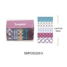 Chuchen Taoyao Series Dopamine Polka Dot Plaid Stripe Boxed Washi Tape DIY Planner Diary Sticker - A - View 11