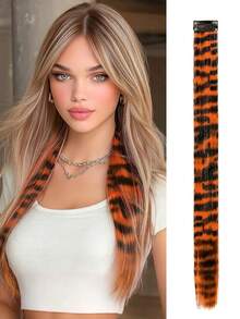 Hårextensions med leopardmönster i blandade färger, Y2K street style - Multifärgad - Visa 10