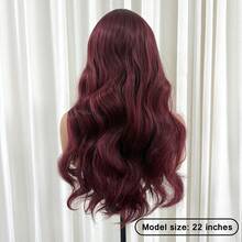 Women's Long Wavy Wig With Bangs, 22-Inch Layered Synthetic Heat-Resistant Fiber Wig (Natural Curl), Suitable For Parties, Cosplay, And Halloween Costumes (Orange / Burgundy) – Includes Two Wig Caps - Multicolor - View 4