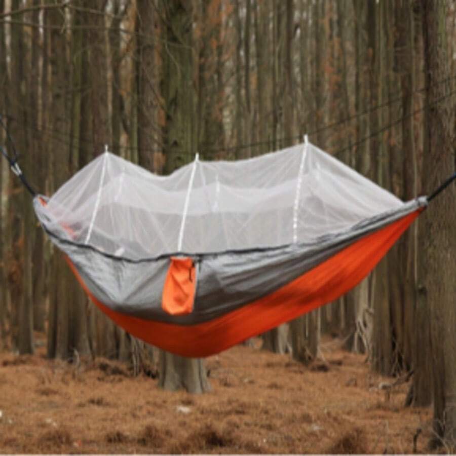 Camping Hammock With Mosquito Net, 2 Person Ultra Light Portable Hammock Tent, Breathable Nylon Parachute Fabric, Anti-Mosquito Hammock For Outdoor Camping, Hiking, Backpacking, Travel