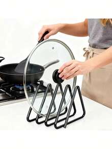 1pc Desktop Cutting Board Storage Rack, Metal Cutting Board Organizer, Kitchen Vertical Cutting Board Stand - Cutting Board Rack - View 4