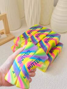 1pc Colorful Vortex Block Stress Relief Toy, Soft Squeeze Toy For Kids, Scented Squishy Toy, Suitable For Office, Classroom Stress Relief And Party Favors, Christmas Gift - Color - View 8