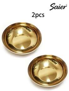 Korean Style Large Gold Stainless Steel Bowl, High Capacity Ramen Bowl, Soup Bowl, Instant Noodle Bowl, Stackable For Easy Storage, Durable And Anti-Drop, High Aesthetic Value, Modern Minimalist Kitchenware - Multicolor - View 12