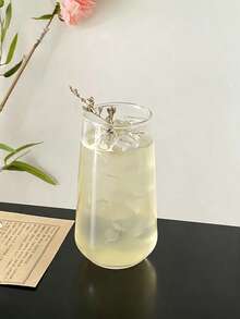 1pc Ins Style Lightweight Glass Cup, Restaurant Fruit Tea Cup, Soda Sparkling Water Cup, Cold Beverage Cup, Drinking Glass - Multicolor - View 12