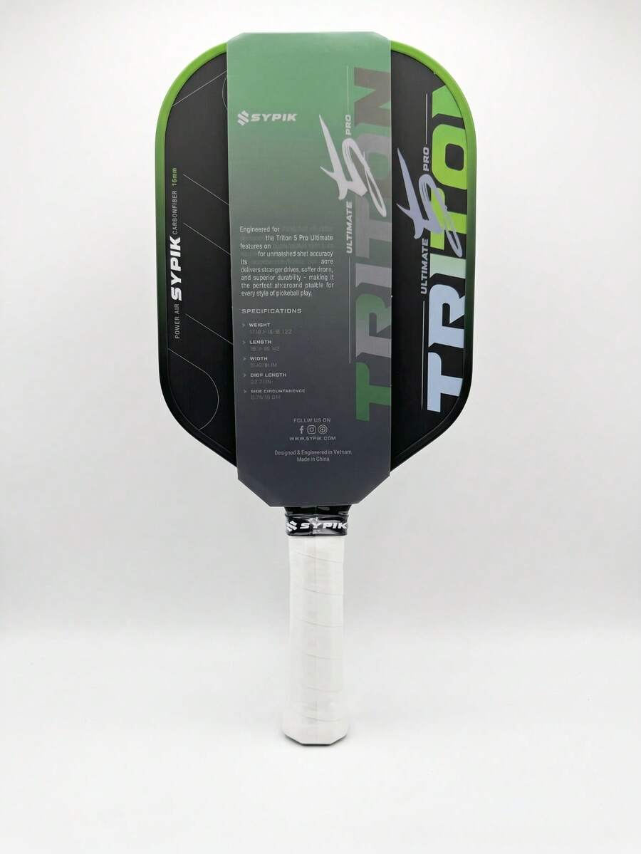 SYPIK TRITON 5 PRO ULTIMATE Pickleball Paddle, T700 Carbon Fiber Surface, USAPA Certified, 16mm Polypropylene Honeycomb Core, Enhanced Grip And Spin Performance, Suitable For Beginners - Green - View 1