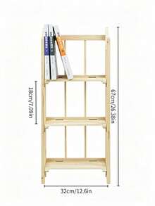 Natural Solid Wood Small Freestanding Bookshelf, 3‑Tier Open Slatted Storage Rack, Space‑Saving Display Organizer For Living Room Bedroom Sofa Corner Dorm Home Office, For Book Lovers Students To Store Books Magazines Small Decor - Multiple Specifications - View 9