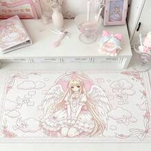 Korean Ins Japanese Anime Pink Sweet Girl Angel Wings Floral Lace Y2K Heart PU Leather Mouse Pad Office Study Room Desk Waterproof Tablecloth Computer Keyboard Game Mouse Pad Table Mat - View 18