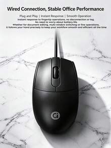 ASUS C10 Wired Optical Mouse, USB Plug And Play Computer Mouse With Ergonomic Grip, 1000 DPI Sensor, 3 Buttons, 1.5 M Cable And Smooth Tracking For Desktop PC, Laptop, Office Work, Home Use And Browsing - View 4