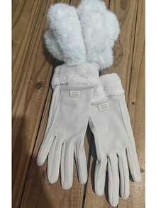 3-Piece Warm Winter Set, Touchscreen Gloves With Plush Earmuffs, Faux Fur Cuffs, Windproof And Cold-Resistant, Outdoor Commuting Accessories, Christmas And Halloween Gift - Multicolor - View 10