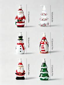 1pc Santa Claus Pattern Soap Dispenser, Refillable Pump Bottle, Suitable For Hand Soap, Shampoo, Body Wash, Screw Cap, Unscented, Bathroom Decor, Christmas Theme Liquid Storage, Bathroom Soap Dispenser, Home, Bathroom Decor, Christmas Gift - B - View 6
