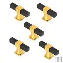 1pc/5pcs T-Shaped Color Block Pull Handle Black Grey Gold Dual-Tone Bar Handle Suitable For Drawer Pulls Door Handles Cabinet Pulls (With Screws) - single hole - View 6