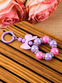 Bowknot Beaded Wrist Strap Bag Charm, Sweet Style Keychain, Creative Bag Decoration, Gift For Best Friends And Sisters, Party Prize - 2905 - View 1