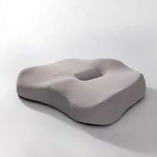1pc Memory Foam Seat Cushion, Ergonomic Design With Center Groove, Suitable For Long-Term Sitting In Office, Home Or Car - Grey - View 7