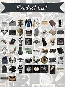 50 pièces Autocollants gothiques Dark Academia, autocollants en vinyle imperméables, convenant pour les bagages, la guitare, la voiture, la planche à roulettes, le cahier, le journal, l'album de découpage, le planificateur - Multicolore - Voir 3