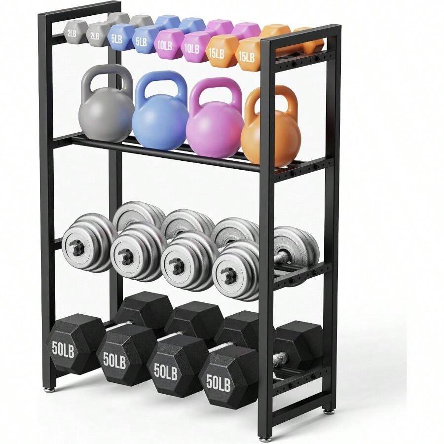 3 Tier Dumbbell Rack, Weight Rack For Home Gym - Multicolor - View 1
