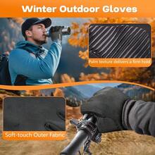 Unisex Winter Sports Touchscreen Gloves, Soft Thermal Lining, Anti-Slip Palm Texture, Suitable For Commuting, Cycling And Running - Black - View 7