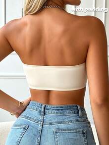 3pcs Women's Strapless Wireless Push-Up Bandeau Bra, Non-Slip Back Closure Comfortable Casual Daily Wear - Multicolor - View 2