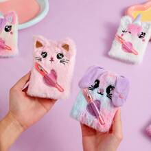 Cartoon Lop Ear Rabbit Plush Notebook Cute Small Notebook With Pen Children's Birthday Gift Creative Stationery - Multicolor - View 4