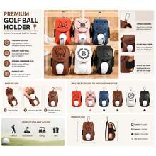 1pc Customizable Name PU Leather Golf Ball Bag Pendant, Portable Waist-Hanging Golf Tee Storage Pouch With Carabiner, Golf Enthusiast Gift - Multicolor - View 4