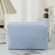 1pc Large Capacity Bubble Texture Pencil Case, Minimalist Pink Student Stationery Storage Bag, Portable Travel Makeup Bag - Single Piece - View 16