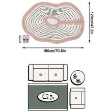 1PC Pink & White Abstract Wave Pattern Area Rug, Modern Minimalist Faux Cashmere Asymmetrical Shaped Edge, Machine Washable Large Size Mat For Living Room Bedroom, Aesthetic Home Decor - Multicolor - View 18