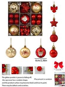 35pcs Christmas Ball Ornaments Classic Christmas Decoration Ball Set, Shatterproof Hanging Decor, Suitable For Christmas Tree, Christmas, Birthday, Holiday, Wedding Party, Home Decor, Create Festive Atmosphere - A - View 8